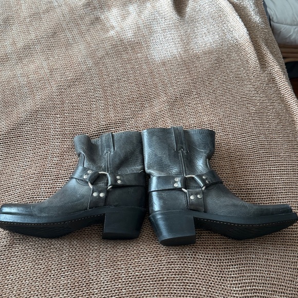 Frye Harness Square Toe Leather Boots - Picture 5 of 11